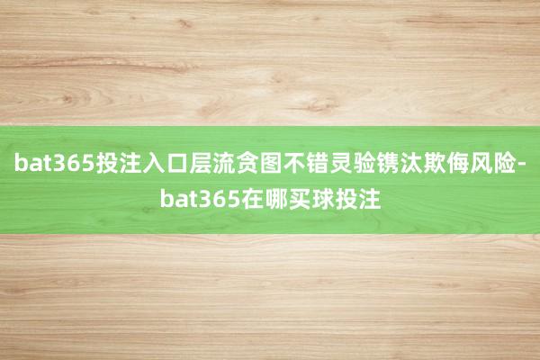 bat365投注入口层流贪图不错灵验镌汰欺侮风险-bat365在哪买球投注
