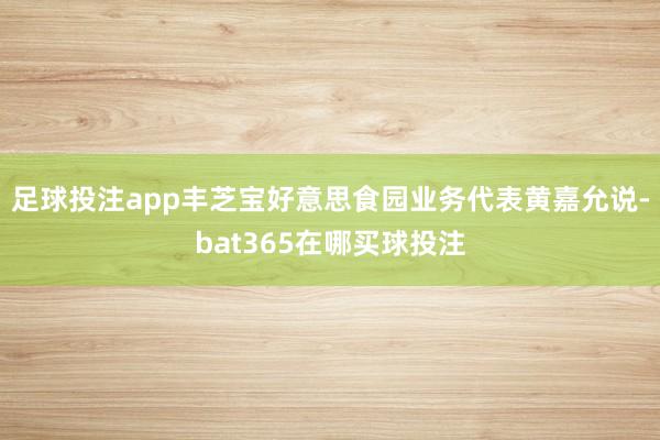 足球投注app丰芝宝好意思食园业务代表黄嘉允说-bat365在哪买球投注