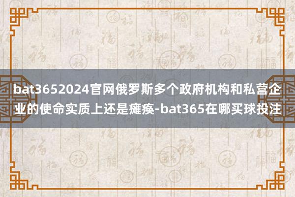 bat3652024官网俄罗斯多个政府机构和私营企业的使命实质上还是瘫痪-bat365在哪买球投注