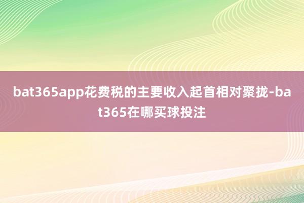 bat365app花费税的主要收入起首相对聚拢-bat365在哪买球投注