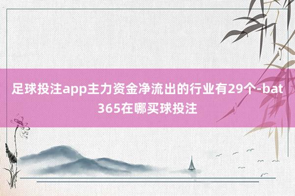 足球投注app主力资金净流出的行业有29个-bat365在哪买球投注