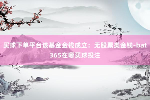 买球下单平台该基金金钱成立：无股票类金钱-bat365在哪买球投注
