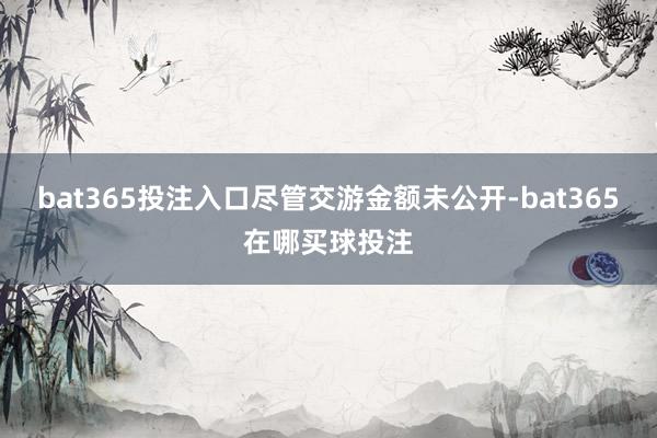 bat365投注入口尽管交游金额未公开-bat365在哪买球投注