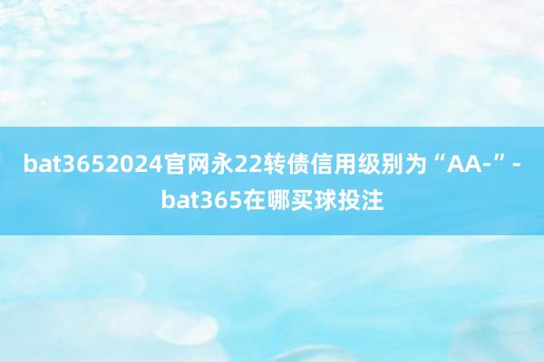 bat3652024官网永22转债信用级别为“AA-”-bat365在哪买球投注