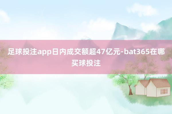 足球投注app日内成交额超47亿元-bat365在哪买球投注