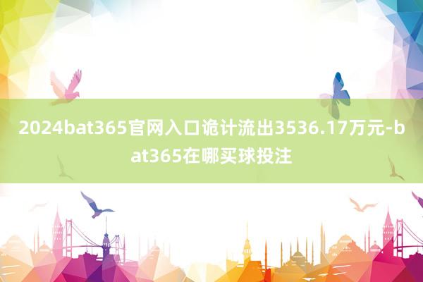 2024bat365官网入口诡计流出3536.17万元-bat365在哪买球投注